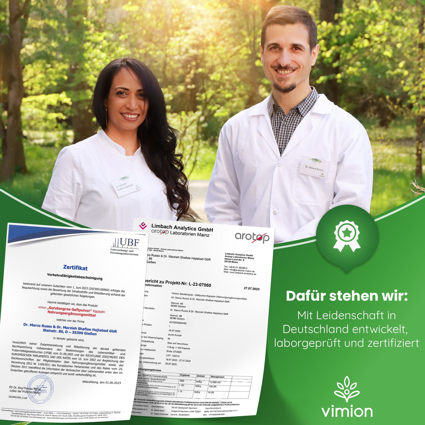 Vimion Gerstengras-Saftpulver | natürlich rohes Nahrungsergänzungsmittel | 80 Tage