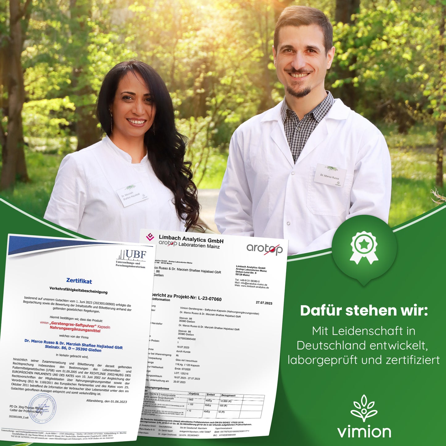 Vimion Gerstengras-Saftpulver | natürlich rohes Nahrungsergänzungsmittel | 30 Tage