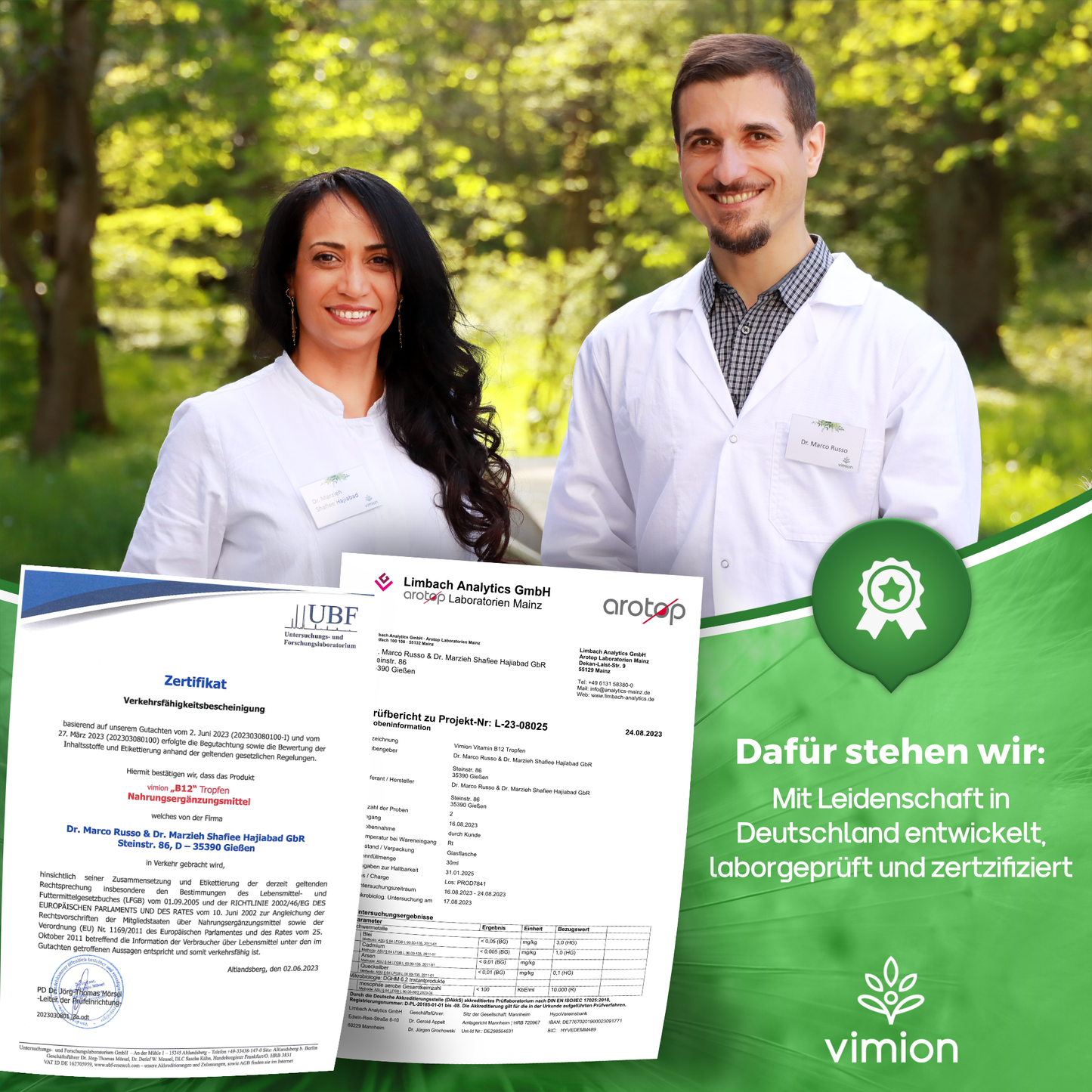 Vimion Vitamin B12 Tropfen Duo | vegan, bioaktiv & durchdacht dosiert | 200+ Tage