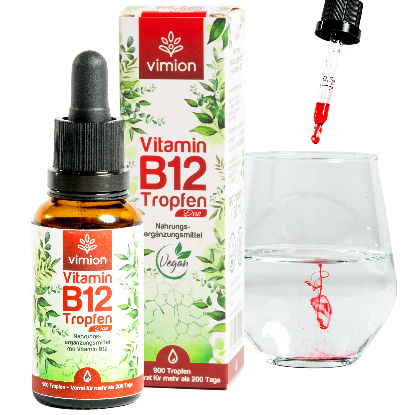 Vimion Vitamin B12 Tropfen Duo | vegan, bioaktiv & durchdacht dosiert | 200+ Tage